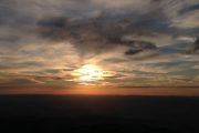 Vista no mirante do Sol para o Pôr-do-Sol Gonçalves MG, na Serra da Mantiqueira.